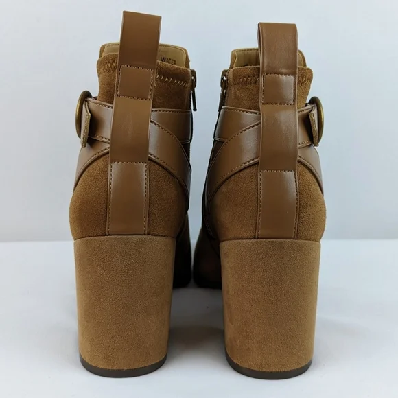 Vionic Tenley Ankle Boot Suede Leather Mid Shaft Zip Closure Toffee 9M NIB - Picture 8 of 15